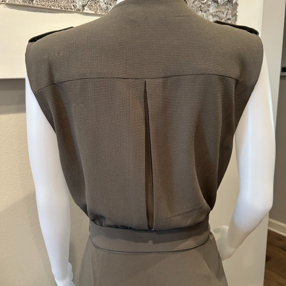 Bebe Olive Green Surplice Sleeveless Jumpsuit - Picture 4 of 6